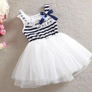 Girls Nautical Tutu Dress Navy